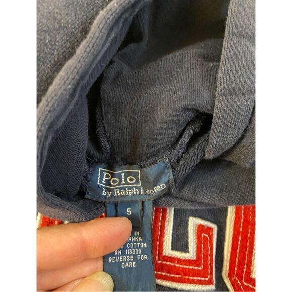Polo sweatshirt hoodie boys size 5 navy red rn#113338 - Picture 2 of 6